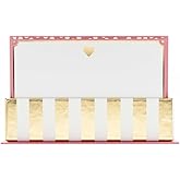 Graphique Gold Heart Flat Notes – Note Card Stationery with Adorable Soft Pink Border and Printed Gold Heart, 50 Note Cards and Matching Envelopes for Thank You Notes and Invitations, 5.625" x 3.5"