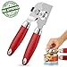 Can Opener Manual, Food Grade Stainless Steel Heavy Duty Opener with Smooth Edge, Ergonomic with Soft Grips Handle Anti-slip Hand Grip, Safe and Efficient Opening, Handy Can Opener, Noble Red