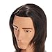 Hairingrid Male Mannequin Head 100% Human Hair Hairdresser Cosmetology Mannequin Manikin Training Head Hair and Free Clamp Holder (R72002LB0208H)