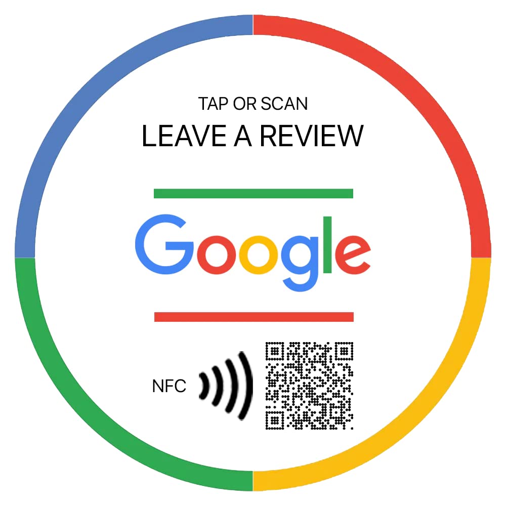 TAPiTAG Google Review NFC Tag & QR Code Card for Business 120mm- NO Subscription – Tap to Leave 5-Star Google Reviews, Contactless Review Card, No App Required, iPhone & Android Compatible