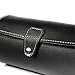 Huji Black Leatherette Portable Watch Traveler's Roll Organizer Holder Storage Bracelets Display Showcase Jewelry Case with Cushions (1 Pack, Watch Organizer)