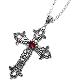 925 Sterling Silver Cross Necklace Y2k, Y2k cross necklace, Crystal Cross Pendant Necklace for Women Men Gothic,