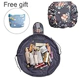 Portable Drawing Cosmetic Bag Waterproof Large Capacity Lazy Travel Makeup Bag Pouch Magic Quick Pack Toiletry Bag For Women, Girls Come With A Coin Wallet