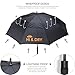Golf Umbrella Large 48 Inches For All Purposes - Automatic Opening. Fiberglass Frame. Vented Double Canopy. Reflective Velcro Straps - Wind and Rain Resistant - Handy Shoulder Carrying Bag - Black
