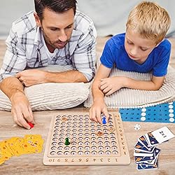 Wooden Math Multiplication Board Game, Wooden