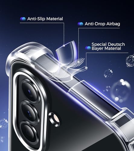 FLLAO 4 in 1 Case for Samsung Galaxy A57 5G with 2 Screen Protector and 1 Camera Lens Protector, [Built-in Air Pad] Anti-Shock Anti-Scratch Case, Transparent