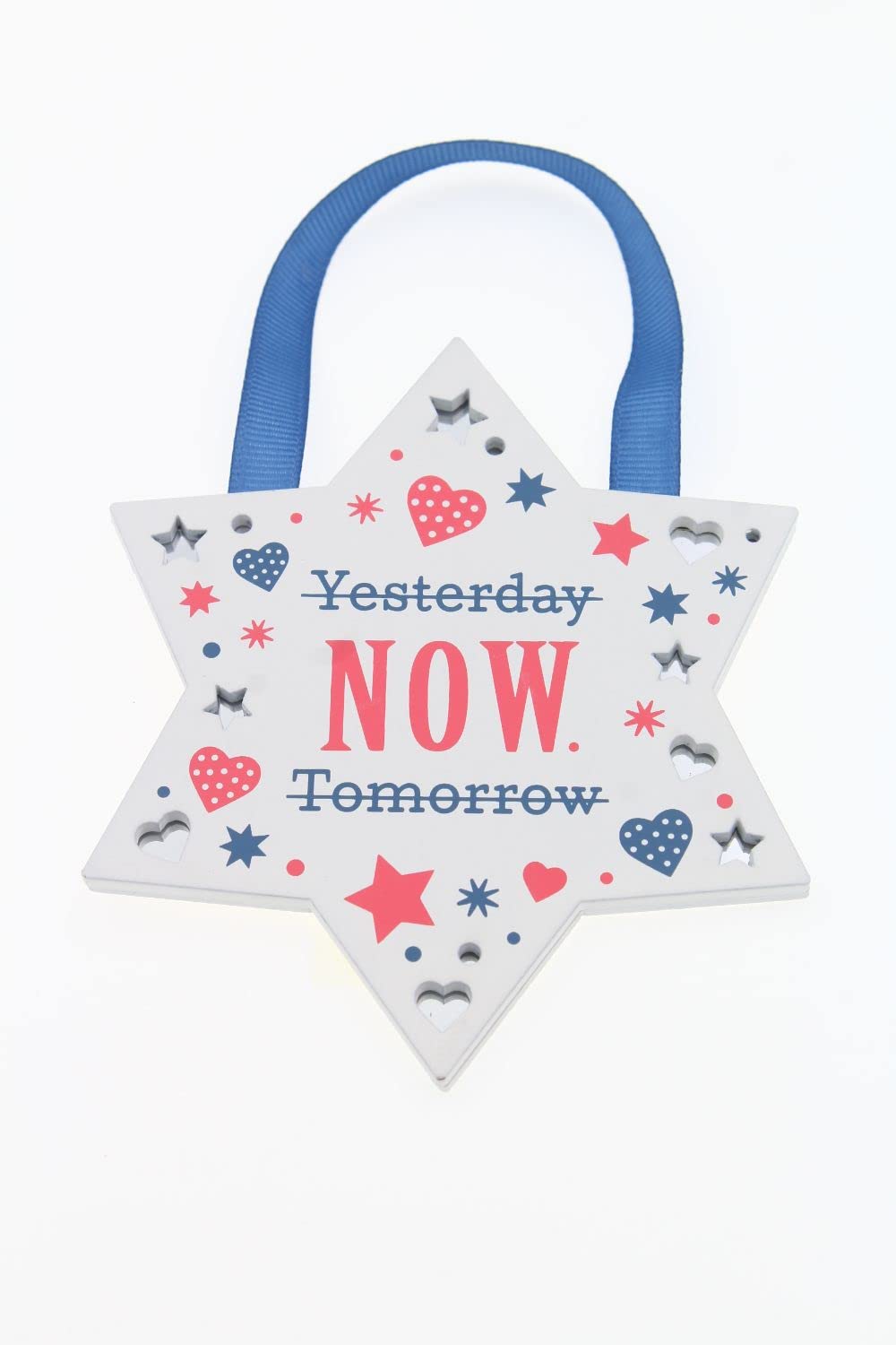Now Not Tomorrow Reflective Words Hanging Plaque with Ribbon Wooden Hanger Gift 00200040029