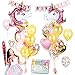 Unicorn Balloons Set - Pink & Rose Gold Unicorn Party Supplies with Confetti & Heart balloons for a beautiful birthday bouquet or baby shower. Gorgeous Balloon decorations w/free Birthday Girl Gift!