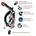 HEETA Snorkel Mask 2.0 Version 2018 New Foldable 180° Full Face Snorkel Mask Panoramic View with GroPro Mount Anti-Fog Anti Leak Easy Breath Dry Snorkel Mask for Adults Kids, (Black & Red S/M)