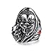 MAIKEDIAO Men's Vintage Gothic Stainless Steel Skull Clown Engraved Biker Ring Band Punk Knight Jewelry Silver Gold (Silver A, 11)