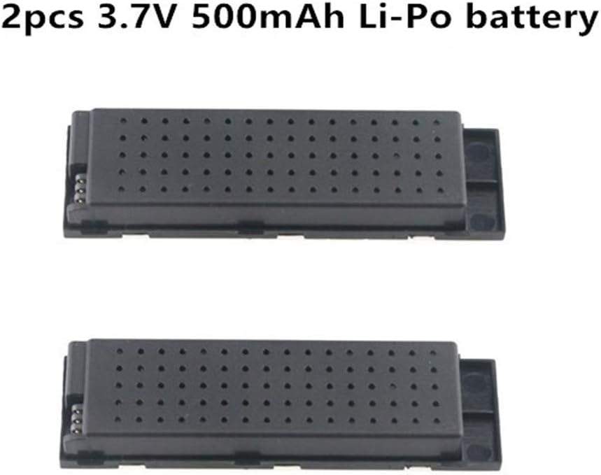 Mintuse 2PC 3.7V 500mah Li-po Battery Quadcopter Battery for JJ-RC H47 E56 T47 HS160 Drone (Black)