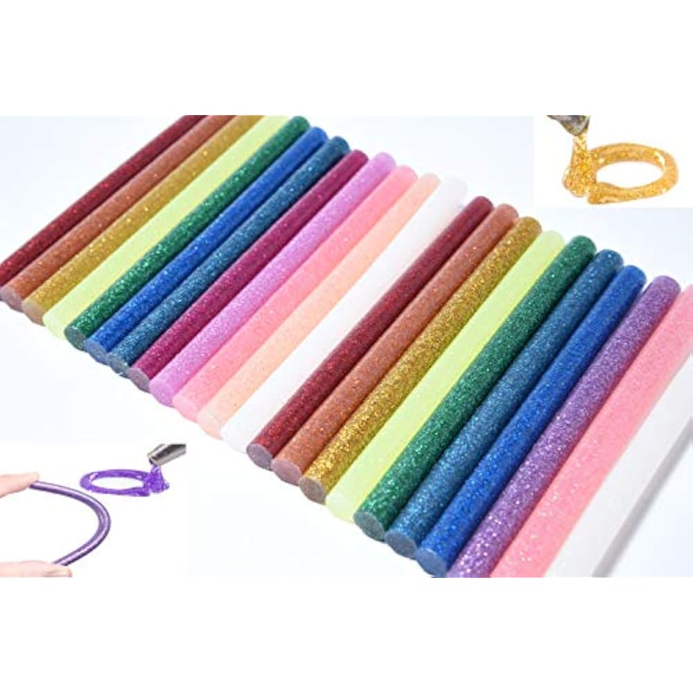 Download 120+10 Pcs Colorful Hot Melt Glue Stick&xFF0C Small Gun ...