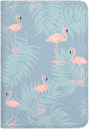 Doptou 1 Pcs Passport Case Holder Protector for Traveler Women Men Multifunctional Lightweight Pu Leather Folder for Tickets Credit Cards Notebook Cover (Flamingo)