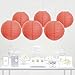 Andaz Press Hanging Paper Lantern Party Decor Kit with Gold Party Sign, Coral, 6-Pack