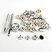 KEYI 43 Pieces (10 Sets) Stainless Steel Fastener Snap Kit Tool,Include Button Stud Socket and Eyelet