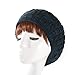 TEFITI Womens Snood Hairnet Headcover Knit Beret Beanie Cap Headscarves Turban-Cancer Headwear for Women Black-Denim
