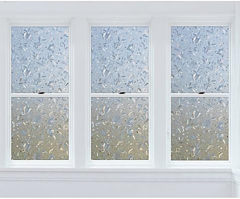 Cut Floral Premium Static Cling Window Film in Clear