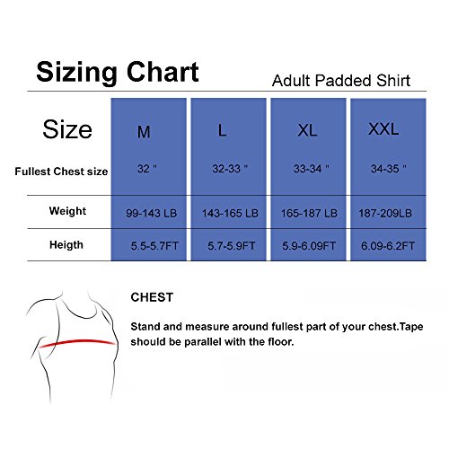 image for TUOYR Padded Compression Shirt Chest Protector Undershirt For Football