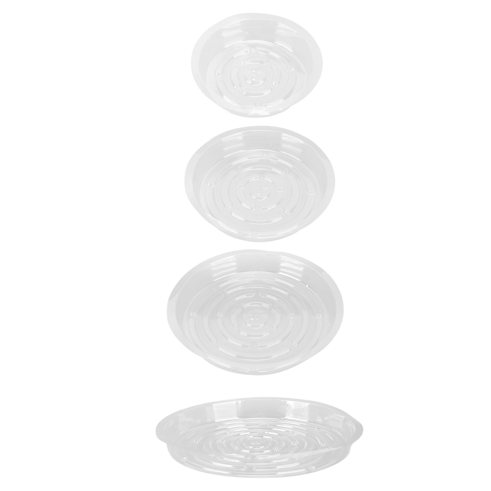 Eujgoov Heavy Duty Clear Plant Pot Saucers 20 Pack PET Plastic Drip Trays for Indoor Outdoor Flower Pots Garden Waterproof Saucer Set