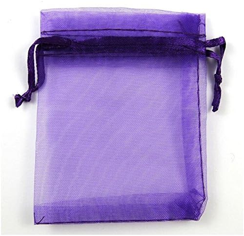 Organza Wedding Party Favor Bags- Package of 100 (5"x7", Purple)