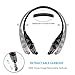 Bluetooth Headphones, Bluenin 970s Wireless Stereo Neckband Retractable Headset Sport Earbuds with Mic( 15 Hours Play Time, Bluetooth 4.1, CVC 6.0 Noise Cancelling) (Jet Black)
