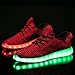 PENGCHENG Men's Women's 7 Colors LED Shoes Fashion Sneakers Sports Shoes Size 6.5 US Red