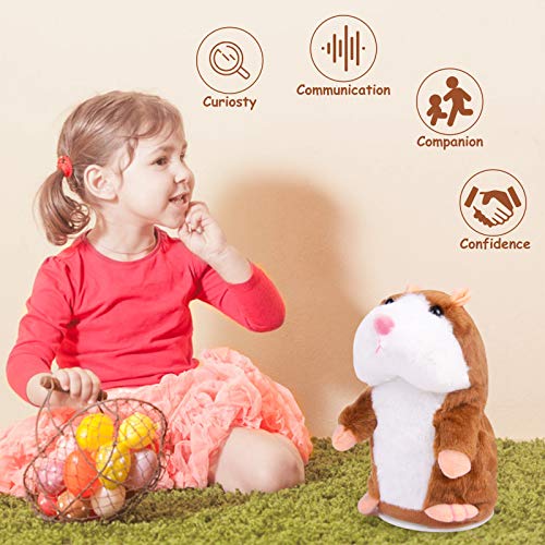 Talking Hamster Plush Interactive Toys, Repeats What You Say Fun Kids Repeating Toy Best Xmas Birthday Gifts for Kids Boys Girls Toddlers