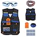 Junpro Tactical Vest Kit for Nerf Guns N-Strike Elite Series with Refill Darts, Dart Pouch, Reload Clips, Tactical Mask, Wrist Band and Protective Glasses for Birthday Party, Christmas etc