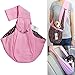 Bro'Bear i'Pet Hands-Free Reversible Small Dog-Cat Sling Carrier Bag Travel Tote Soft Comfortable Puppy/Kitty/Rabbit Double-Sided Pouch Shoulder Carry Tote Handbag, Pink