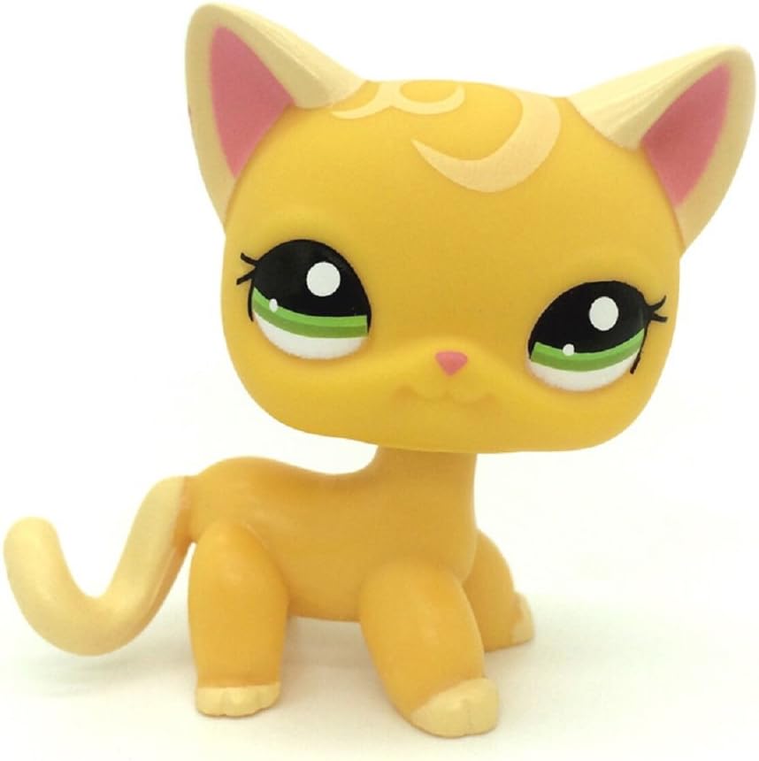 New Littlest Pet Shop Orange Yellow Short Hair Cat Kitty Animal LPS 2194 Toys & Games