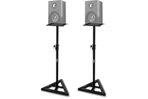 Speaker Stand Pair of Sound Play 1 and 3 Holder - Telescoping Height Adjustable from 26"-52” Inch High Heavy Duty Three-Point