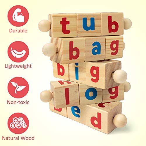 Mua Coogam Wooden Reading Blocks Short Vowel Rods Spelling Games, Flash ...