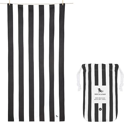 Dock & Bay Beach Towel Cabana Kamari Charcoal Large 160x90cm