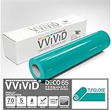 VViViD Turquoise Gloss DECO65 Permanent Adhesive Craft Vinyl for Cricut, Silhouette & Cameo (7ft x 11.8