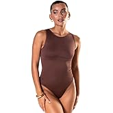 HeyShape Bodysuits for Women - Round Neck Leotard, Tank Top Thong - Body Shaper Tummy Control Shapewear for Women