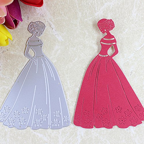 Mikey Store Metal Cutting Dies Stencil DIY Bride Shape Scrapbooking Embossing Album Paper Craft (Bride)