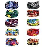 Ussuperstar 10pcs Outdoor Wide Wicking Headbands Men Women Seamless Headwear Tube Bandana Face Mask Magic Scarf for Backpacking Running Yoga