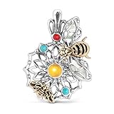 American West Sterling Silver & Brass Fritz Casuse Bumblebee Pendant Enhancer