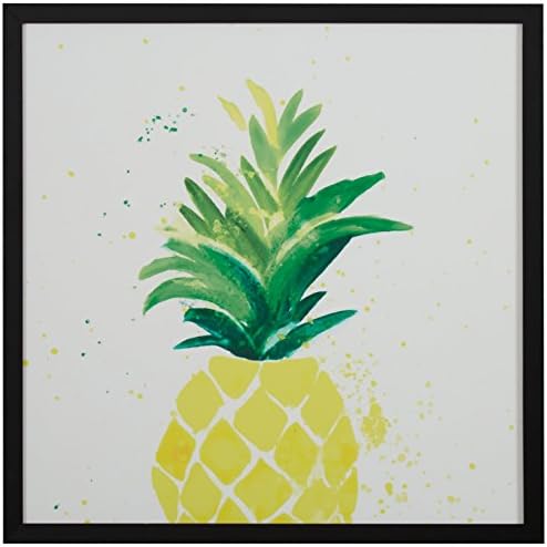 Rivet Pineapple Speck Print in Black Wood Frame, 12" x 12"