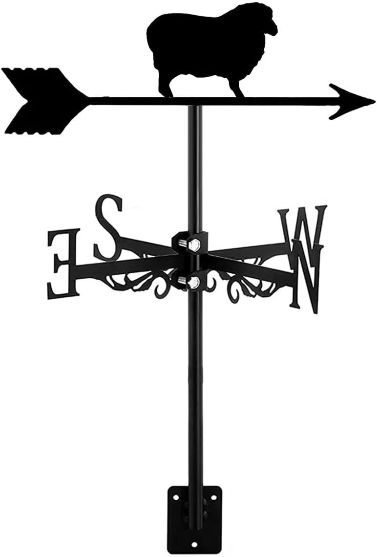 Weathervanes - ANCNA-U Weathervane Animals Ornament Roof Mount, Direction Indicator Weathercock Outdoor Farm Wind Vane Garden Paddock Yard Decoration Easy to Assemble,Sheep