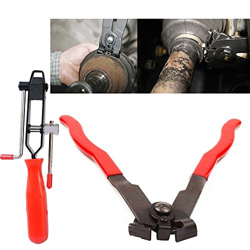 Jecr 2pcs Auto Cv Joint Boot Clamp Pliers - Car Band Tool Kit Set - Ear Type Boot Tie Pliers - Automotive Hose Axle Plier, by