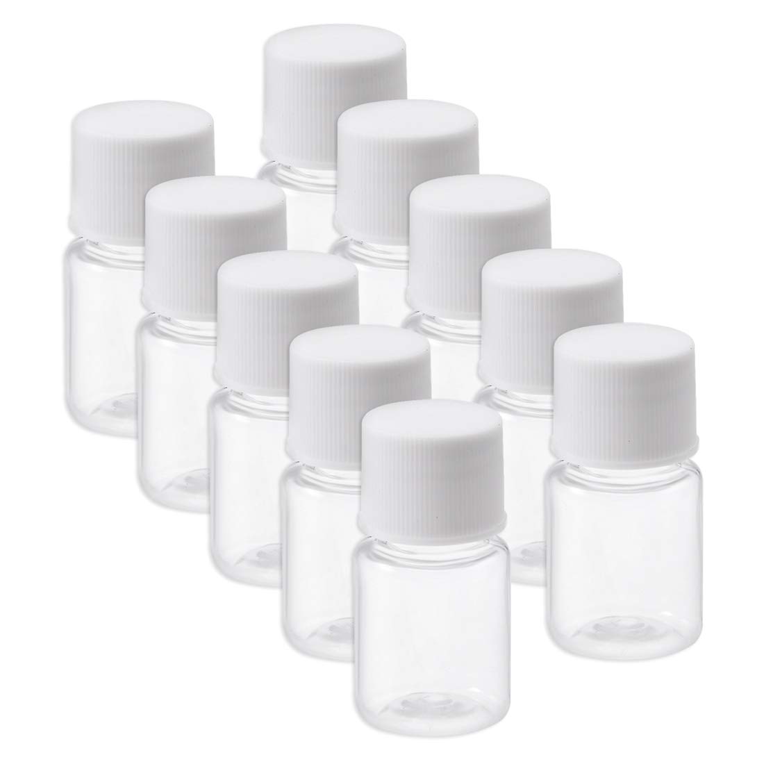 sourcing map Plastic Lab Chemical Reagent Bottle, 5ml/0.17oz Wide Mouth Sample Sealing Liquid Storage Container Transparent 10pcs