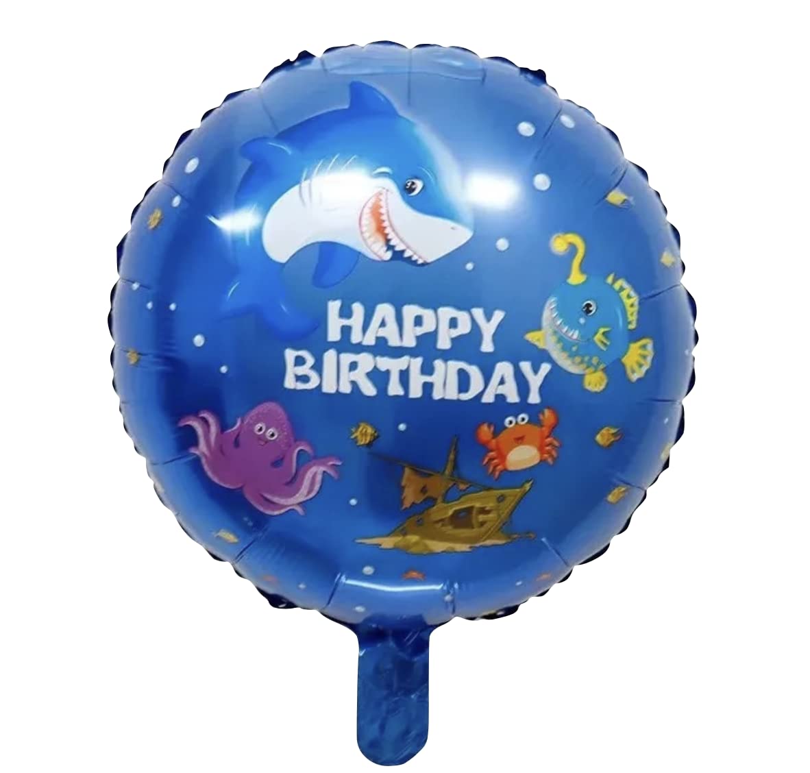 Dark Blue Round Sea Ocean Foil Balloon, 45cm (2 pack)