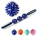 Premium Muscle & Cellulite Massage Sticks for Back, Leg, Foot, Neck, & Abs, Fascia Fat Blaster Stick, Myofascial Release Massager Balls to Relieve Deep Tissue Soreness, Stress, Aches & Pains(N Blue)