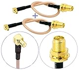 Pack of 2 RF RG316 Pigtail RP-SMA Female Antenna Connector to MMCX Male Coaxial Cable Adapter Right Angle 6