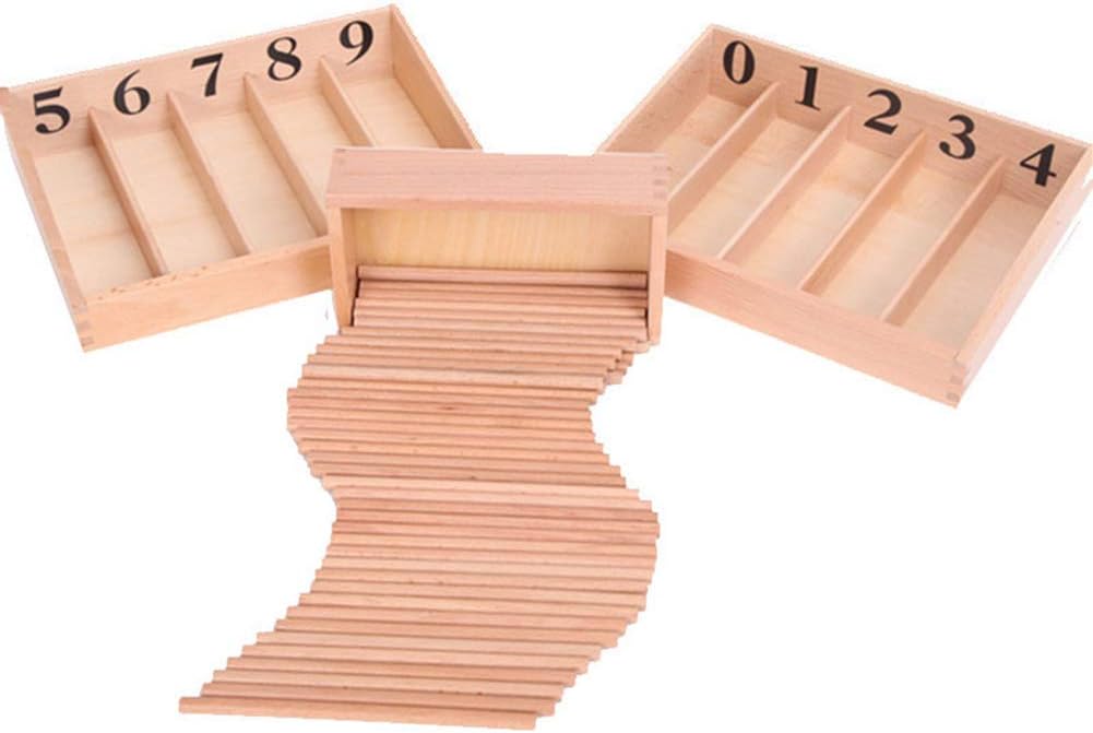 Danigrefinb Learning Resources Educational Toys, Montessori Wooden Spindle Rods Box Kids Baby Early Learning Educational Toy