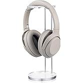 Xuhal Acrylic Headphone Stand Headset Holder for Desk, Clear Gaming Headset Stand Universal Headphone Holder for Desktop Display, with Metal Hardware(Round)