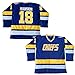 Hanson Brothers Charlestown Chiefs 16 Jack 17 Steve 18 Jeff Slap Shot Movie Hockey Jersey Blue