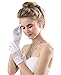 Miranda's Bridal Women's Wrist Length Formal Satin Gloves Navy Blue