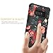 AugeCase Case for Galaxy Note 8,Hybrid Dual Layer Plastic & TPU High Impact Shockproof Protective Cover Cases with Flowers Design for Galaxy Note 8,Red Flower